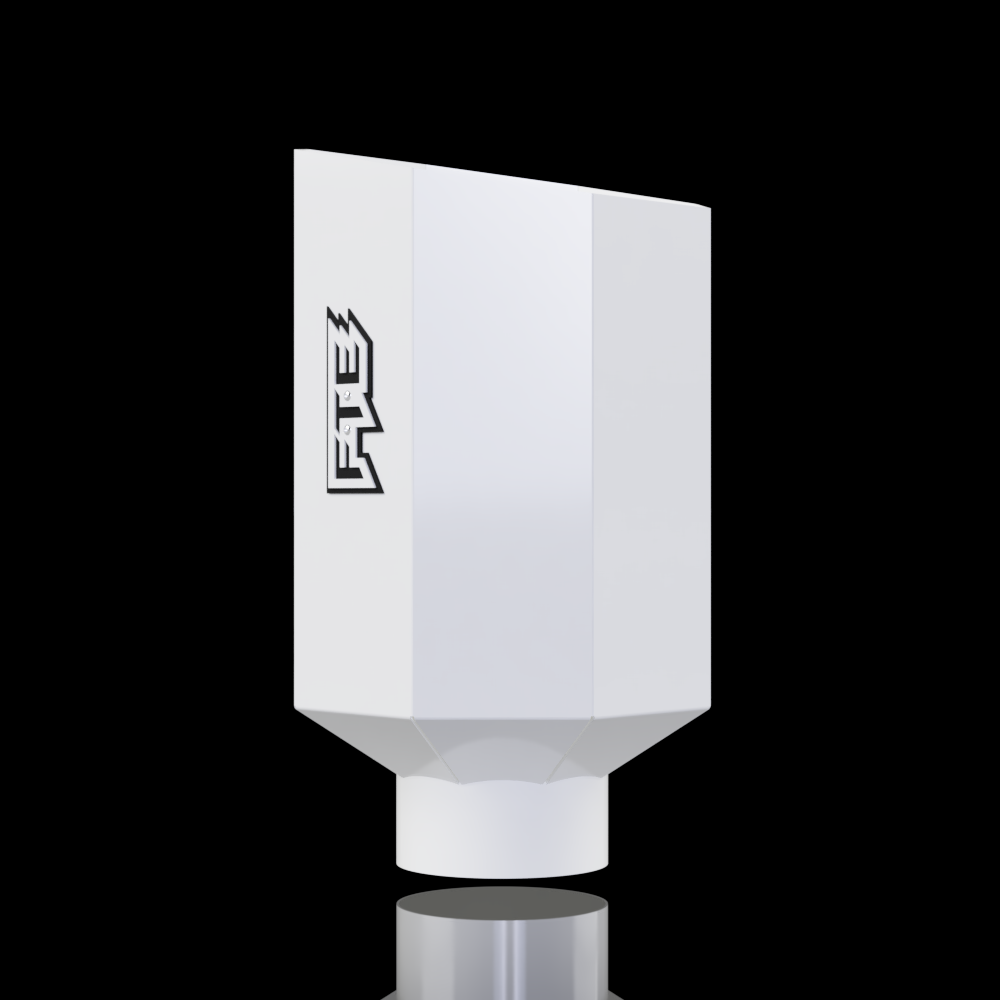 10" Octagon Exhaust Tip - 4 Inch / White - Full Throttle Equipment