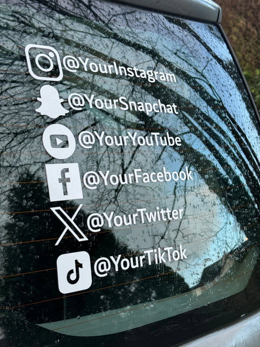 Custom Socials Vinyl Decal