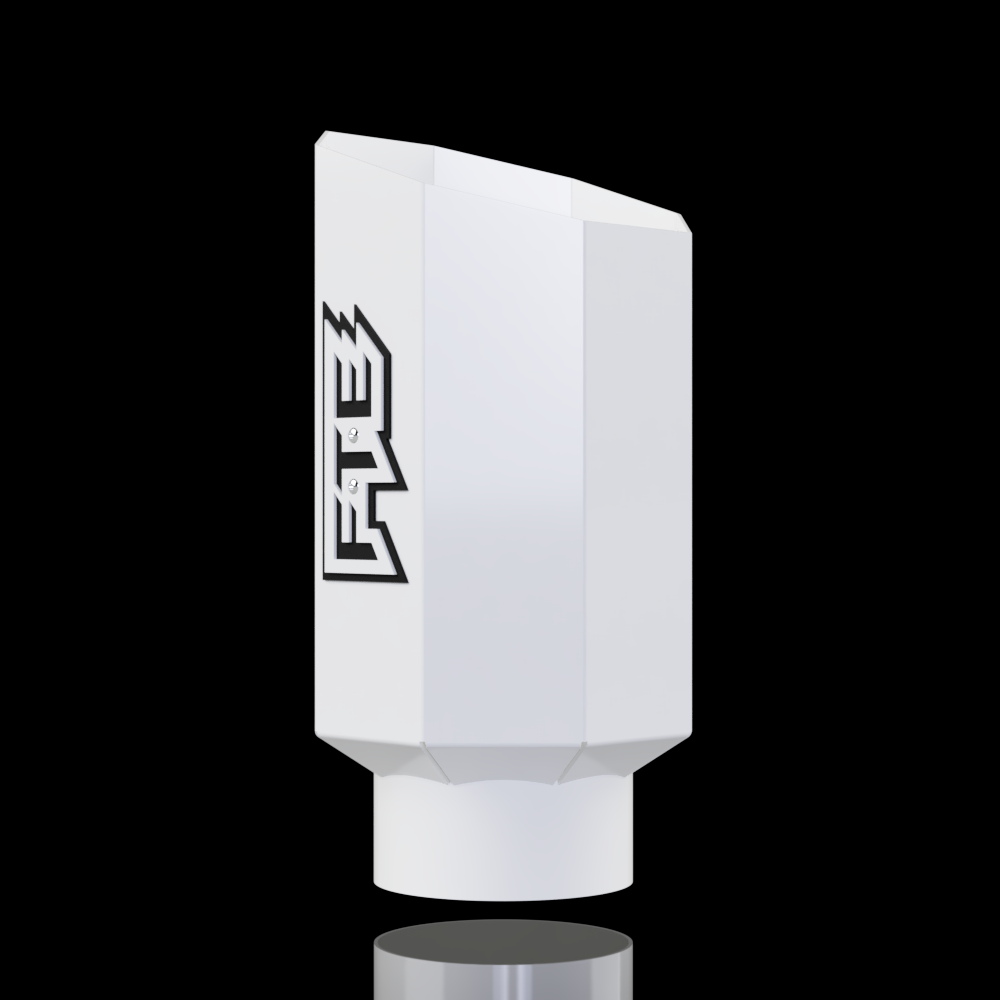 6" Octagon Exhaust Tip - 3 Inch / White - Full Throttle Equipment