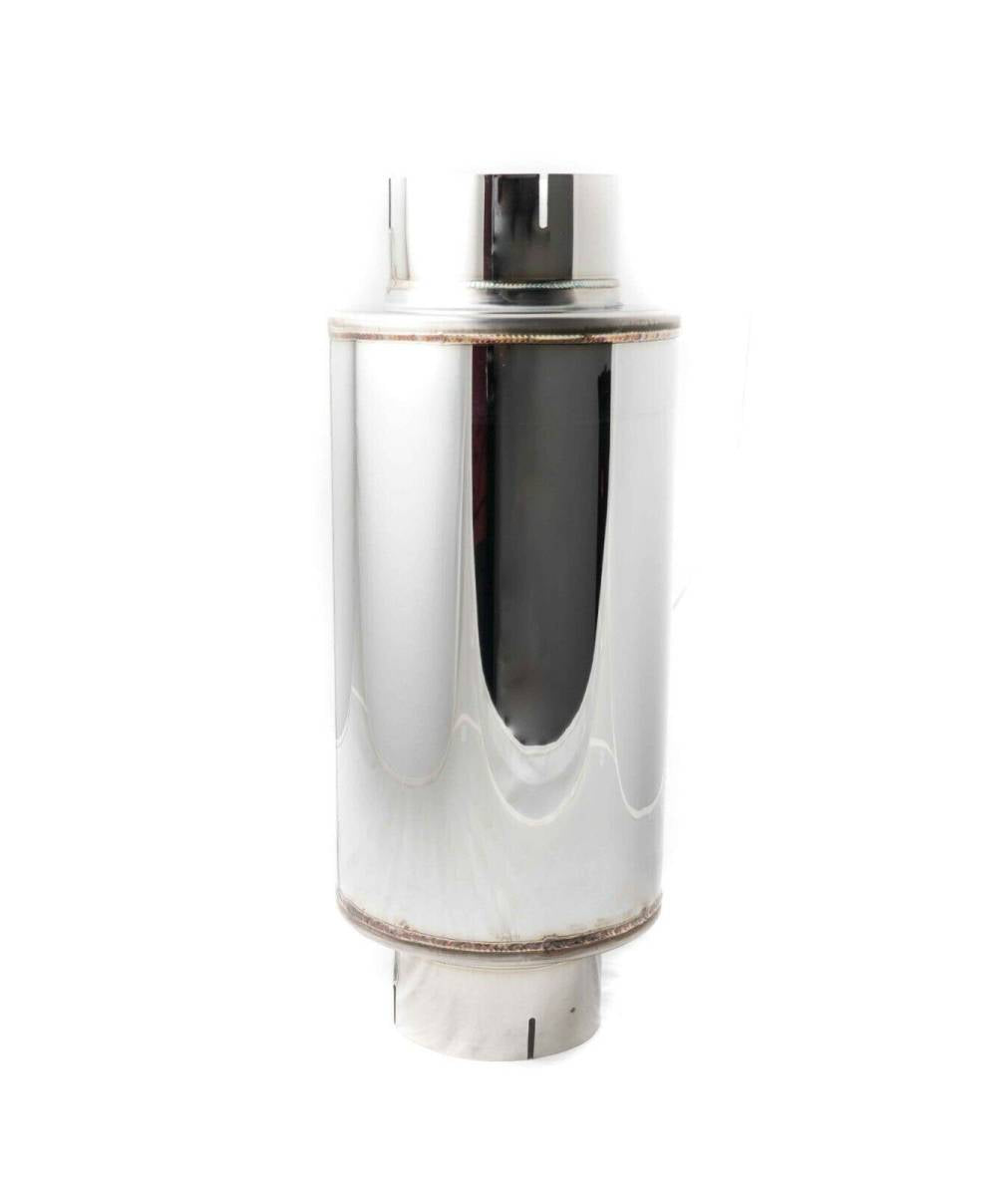 5" Polished 304 Stainless Steel Muffler For Cummins Duramax Powerstroke Diesel - Full Throttle Equipment