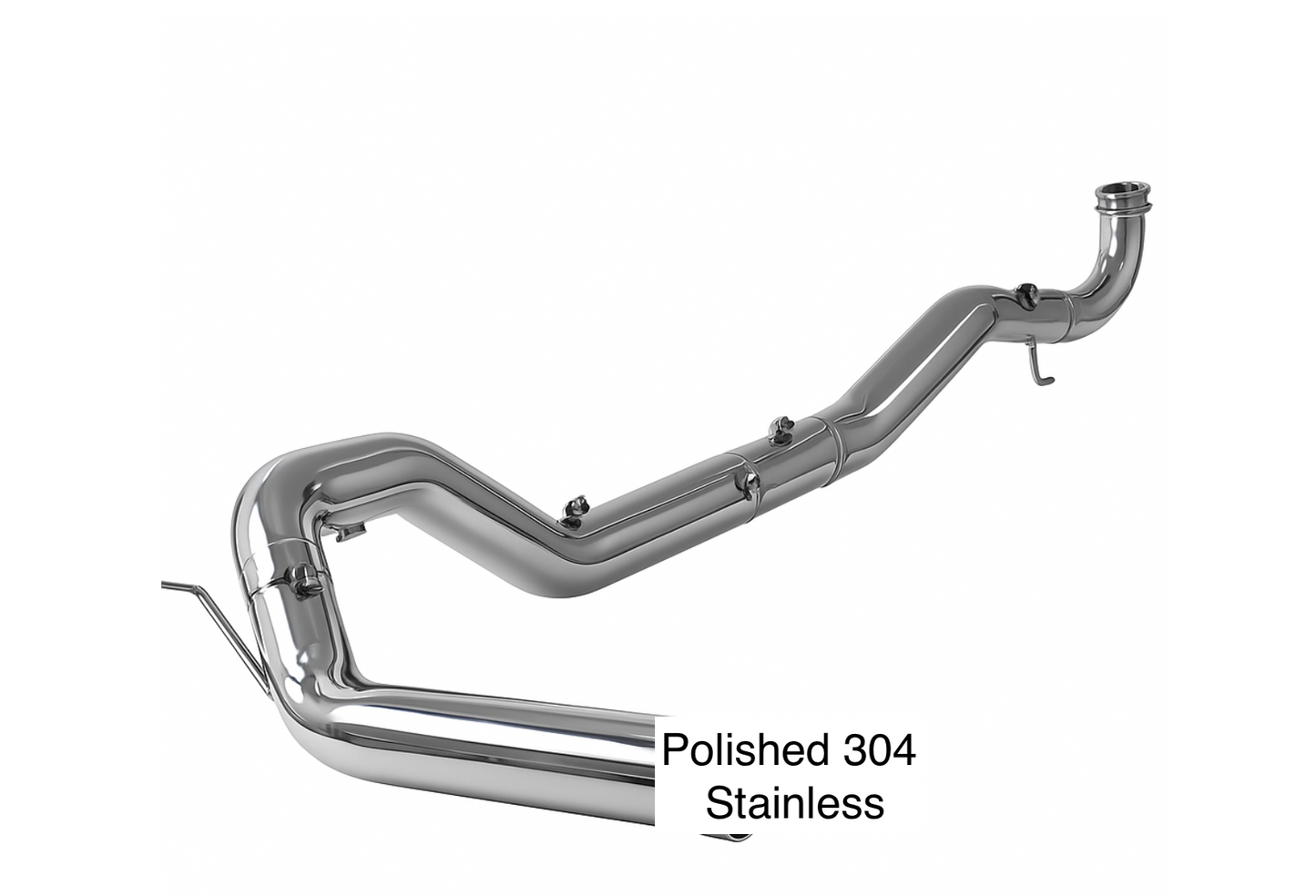 2017-2024 FULLY POLISHED T304 Duramax 6.6 Stainless Steel 5" Exhaust - Full Throttle Equipment