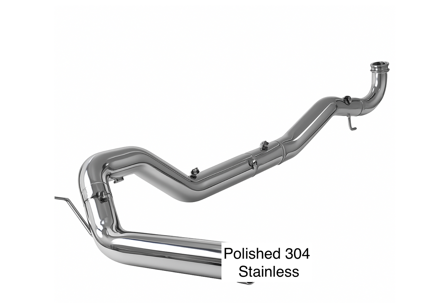 2017-2024 FULLY POLISHED T304 Duramax 6.6 Stainless Steel 5" Exhaust - Full Throttle Equipment
