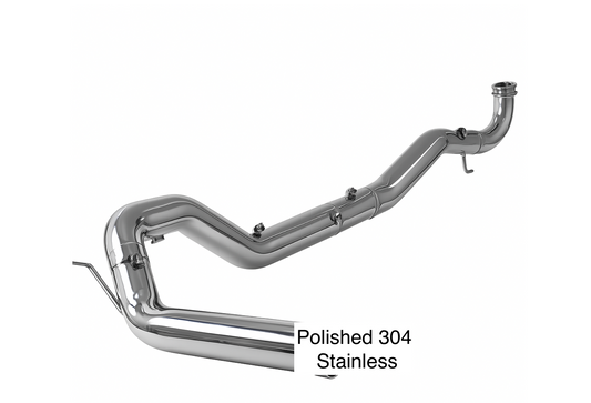 2017-2024 FULLY POLISHED T304 Duramax 6.6 Stainless Steel 5" Exhaust - Full Throttle Equipment